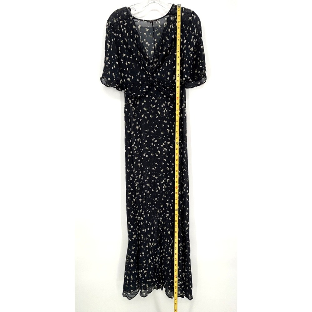 Rag & Bone Tamar Floral Maxi Dress Midnight Blue Chiffon Boho Romantic Ethereal - Picture 11 of 12
